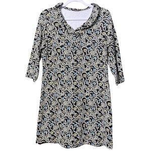 J.McLaughlin Floral Paisley Long Mini Shift Dress Women's Size Large